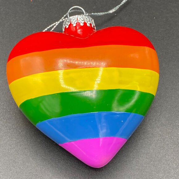 Love is Love Pride Heart Christmas Tree Ornament Holiday Seasonal Decor - Picture 11 of 13